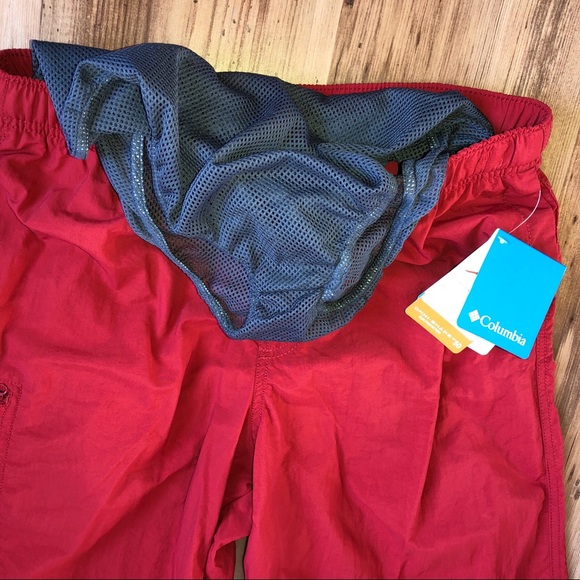 🆕 Columbia Swim Running Shorts Small Red UPF50 Men’s - Picture 7 of 16